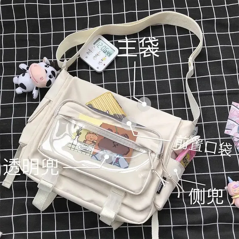 sac messager de style coréen pour femmes, sac à dos d'université de grande capacité, épaule polyvalente pour étudiants, fourre-tout de facteur d'école