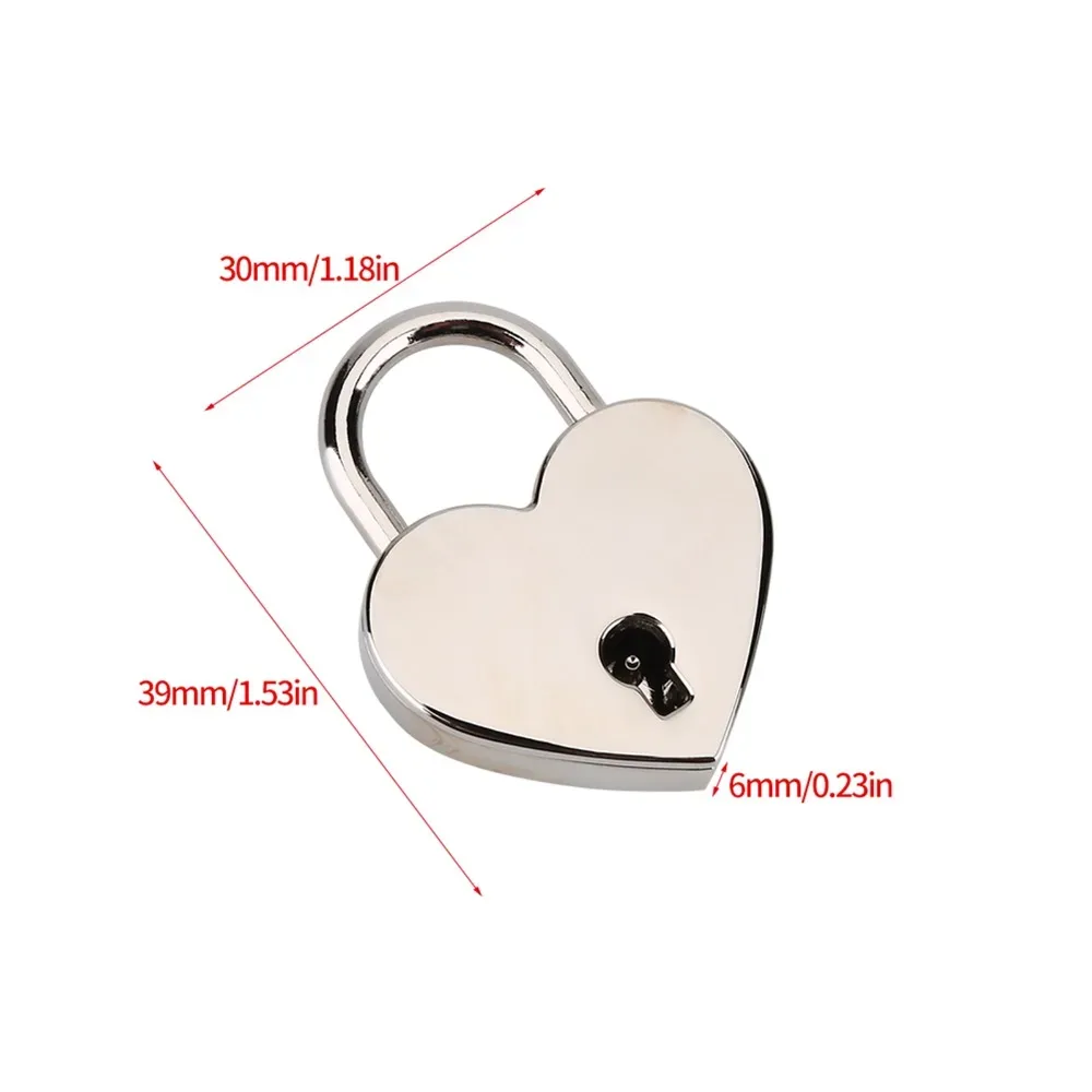 cadenas forme coeur métal argent squelette clé usage voyage sécurité robuste durabilité collectionnement présentation familiale amicale
