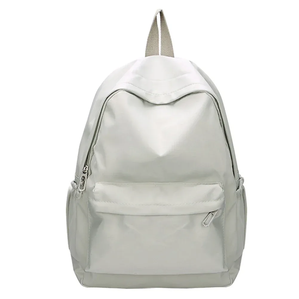 preppy – sac à bandoulière de couleur unie, sac à dos d'école en nylon pour adolescent coréen, sac d'école blanc, sac à dos de sport et de voyage pour femmes