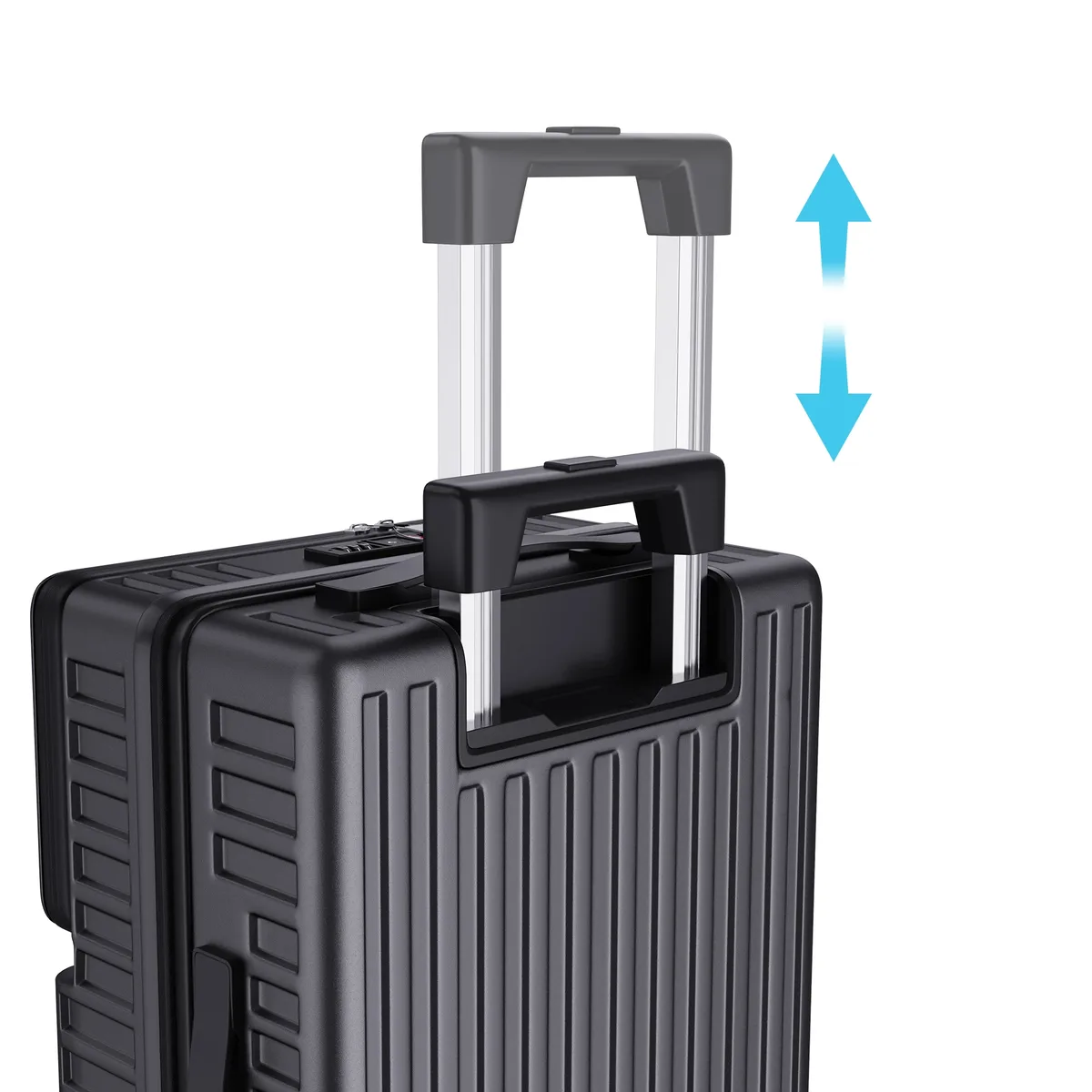 valise rigide rosahqnda, lot de 2, valise à roulettes 20/24 pouces, valise de voyage, tsa/abs, noir/gris