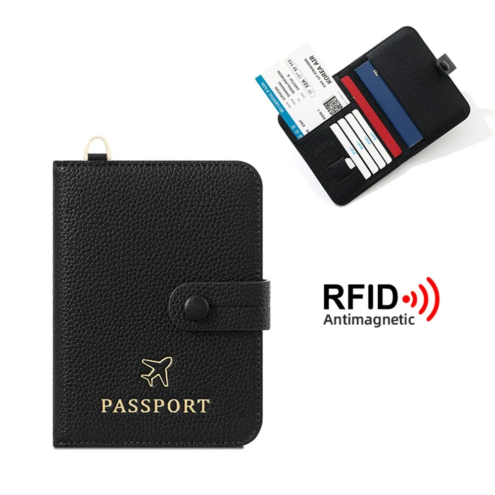 porte-passeport de voyage personnalisé pour femme avec protection rfid, étui de passeport à porter autour du cou avec porte-cartes en cuir