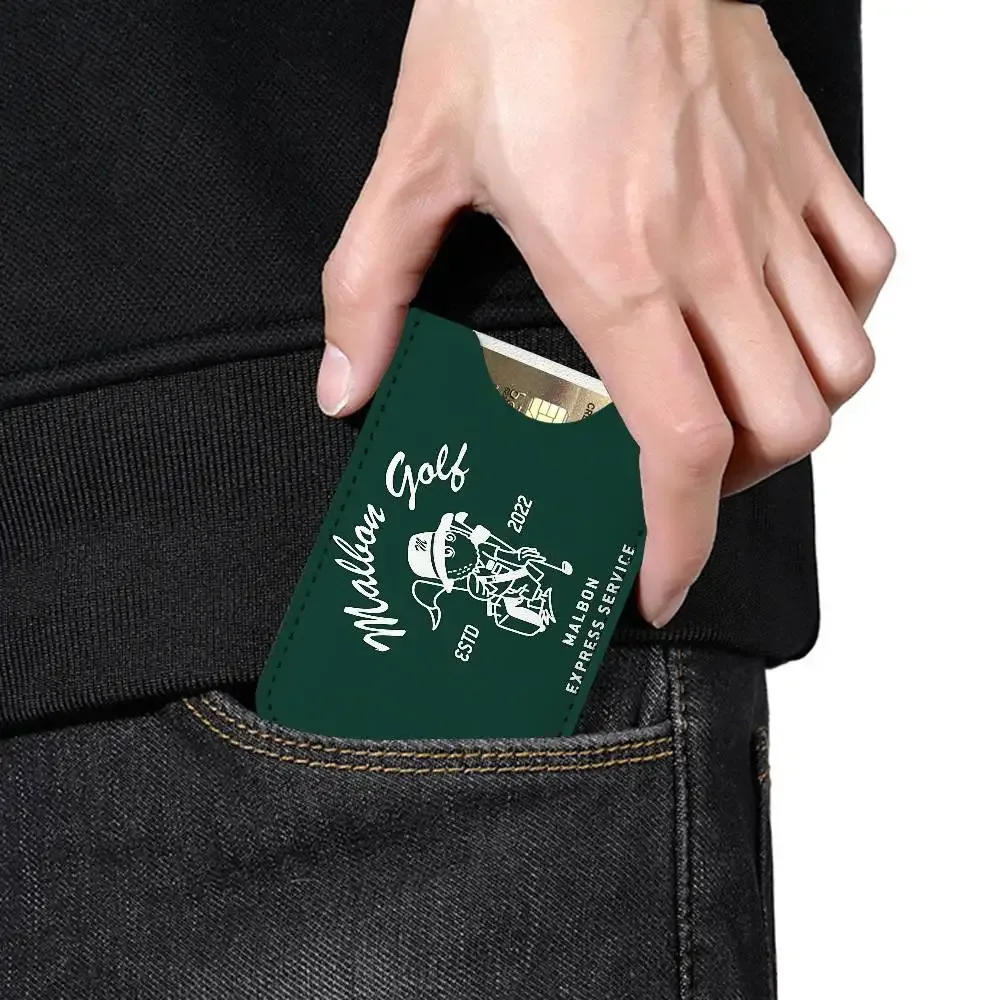 porte-cartes en cuir pu malbon fashion golf, ultra fin, organisateur de cartes de crédit et d'identité, porte-cartes de visite léger