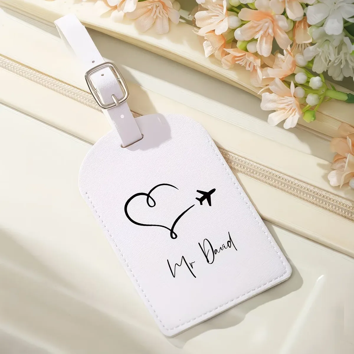 étiquettes de bagages personnalisées avec nom, accessoires de voyage pour mariages et anniversaires, identificateurs de bagages imprimés vintage élégants