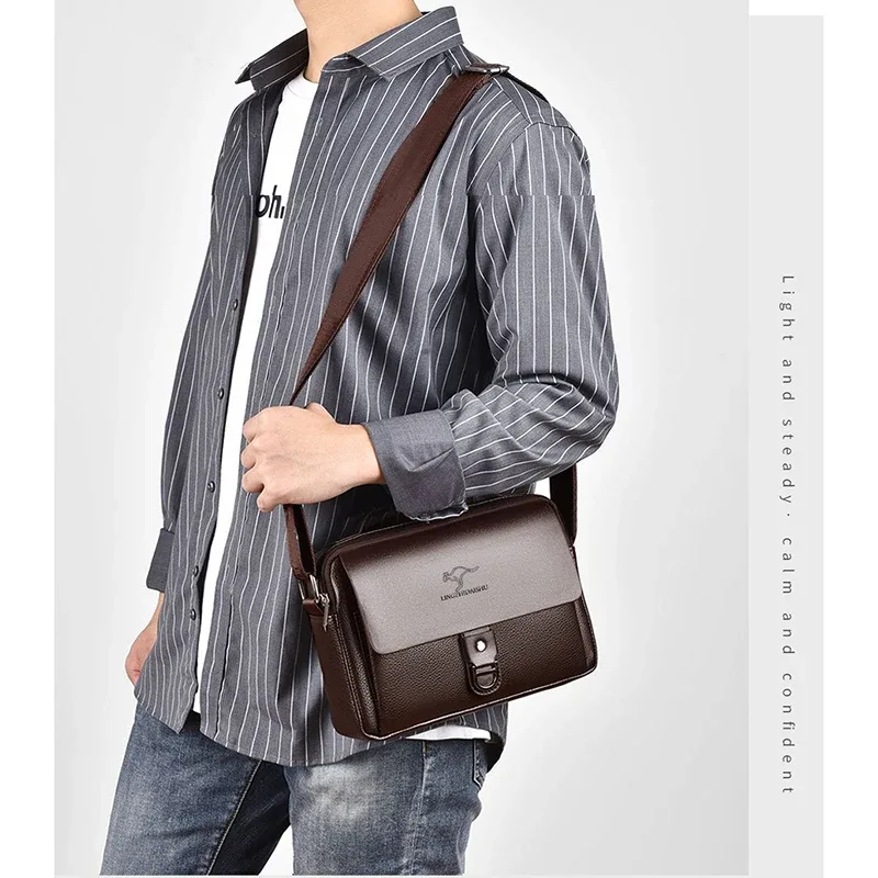 sac à bandoulière en cuir élégant pour homme, sac à main décontracté avec sangle réglable, parfait pour le travail, les voyages et les trajets quotidiens