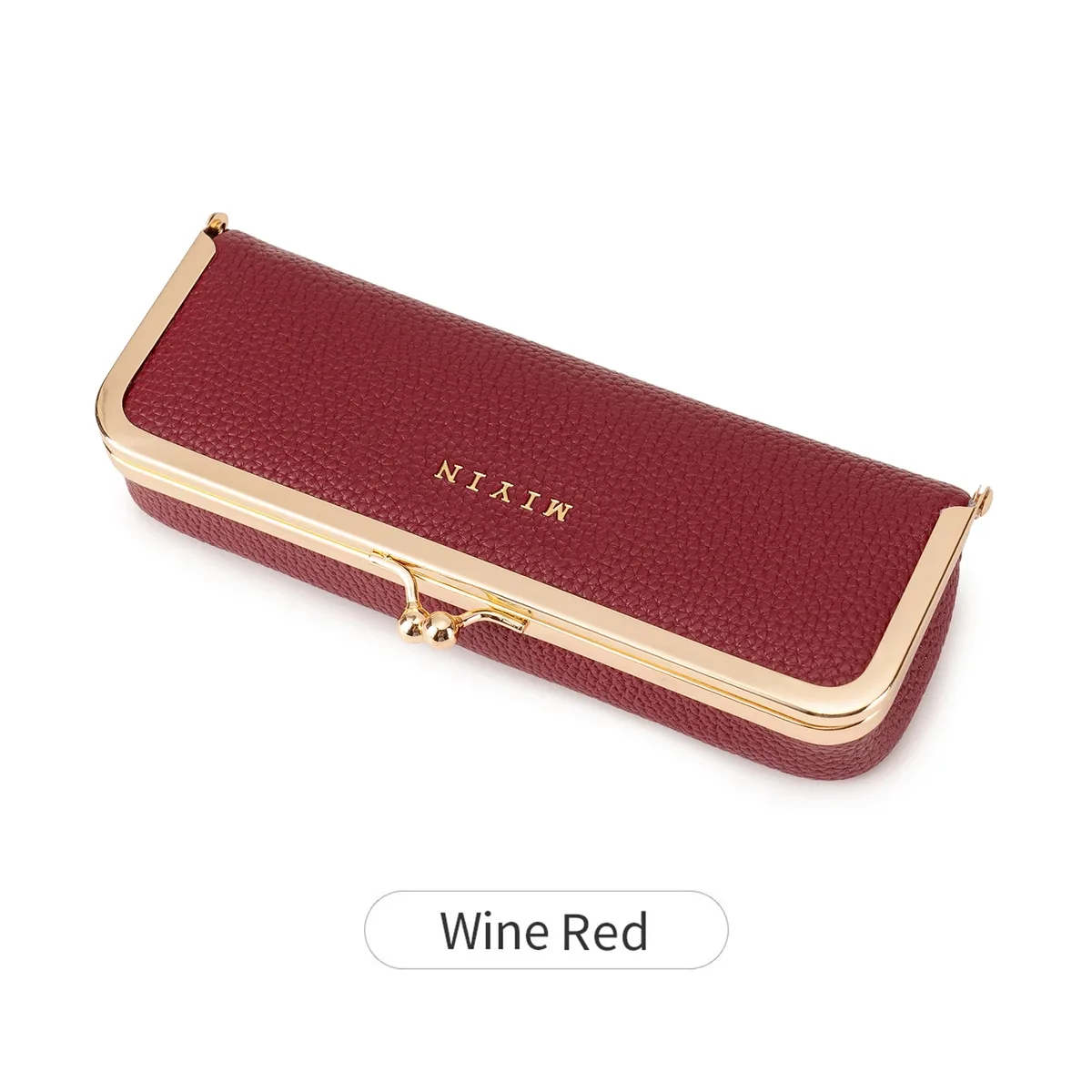miyin étui à bijoux multifonctionnel pour femme à imprimé léopard avec fermeture kiss lock, étui à lunettes, essentiel de voyage, organisateur de rouge à lèvres et cosmétiques