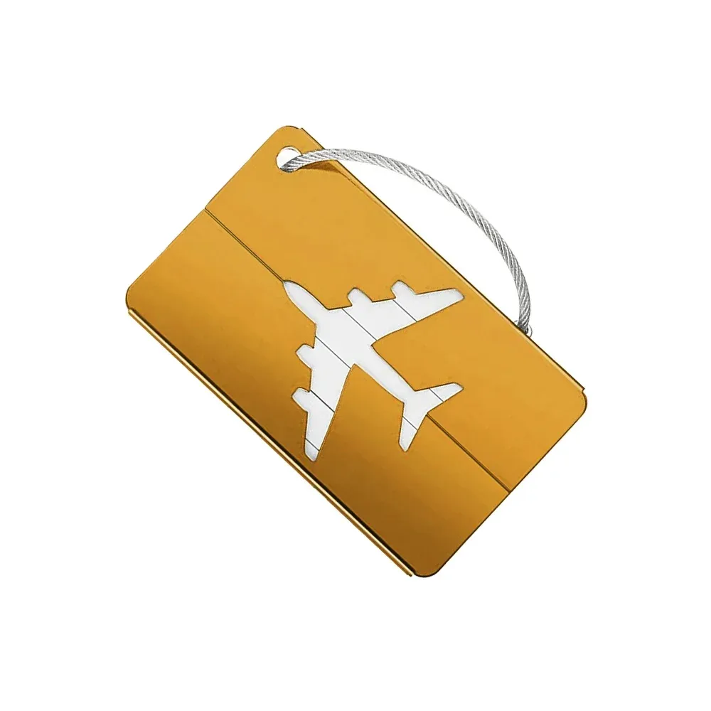 étiquette bagage métallique noire bleue jaune vert rouge voyage identification valise coordonnées sécurité environnement