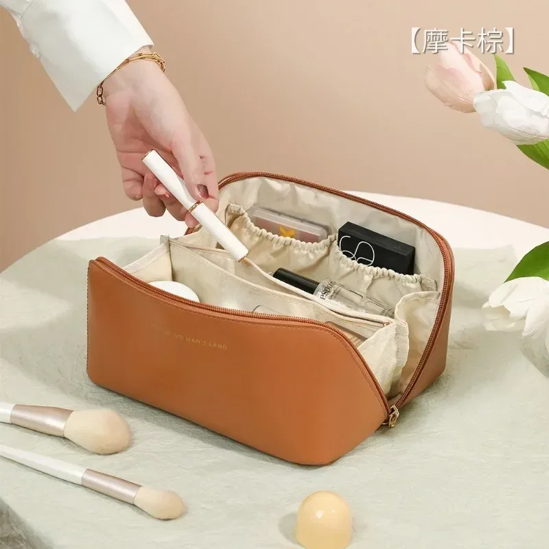 trousse de maquillage d'oreiller portable-nouveau style voyage pour femmes grande capacité organisateur de cosmétiques trousse de toilette pochette de rangement de cosmétiques