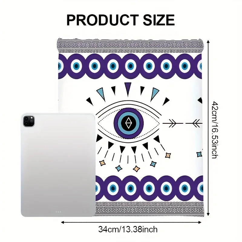 sac dos nylon blanc motif oeil géométrique bleu violet grande capacité voyage école sport shopping fêtes