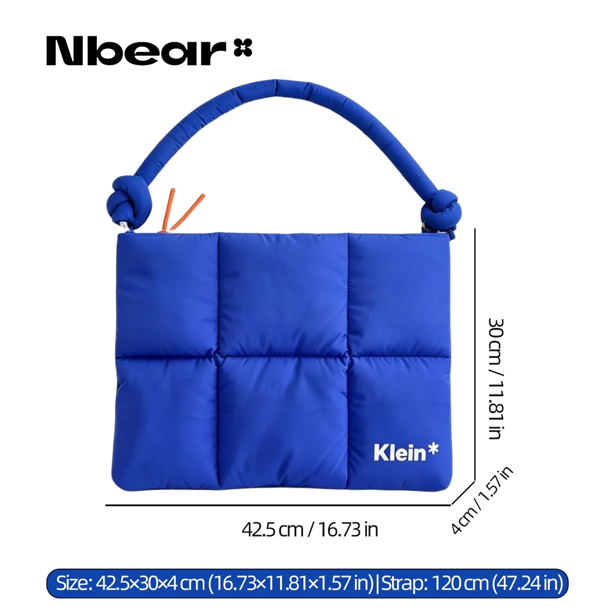 sac d'ordinateur portable en mousse bleu klein mignon original nbear, rangement portable pour 11,14,16 pouces