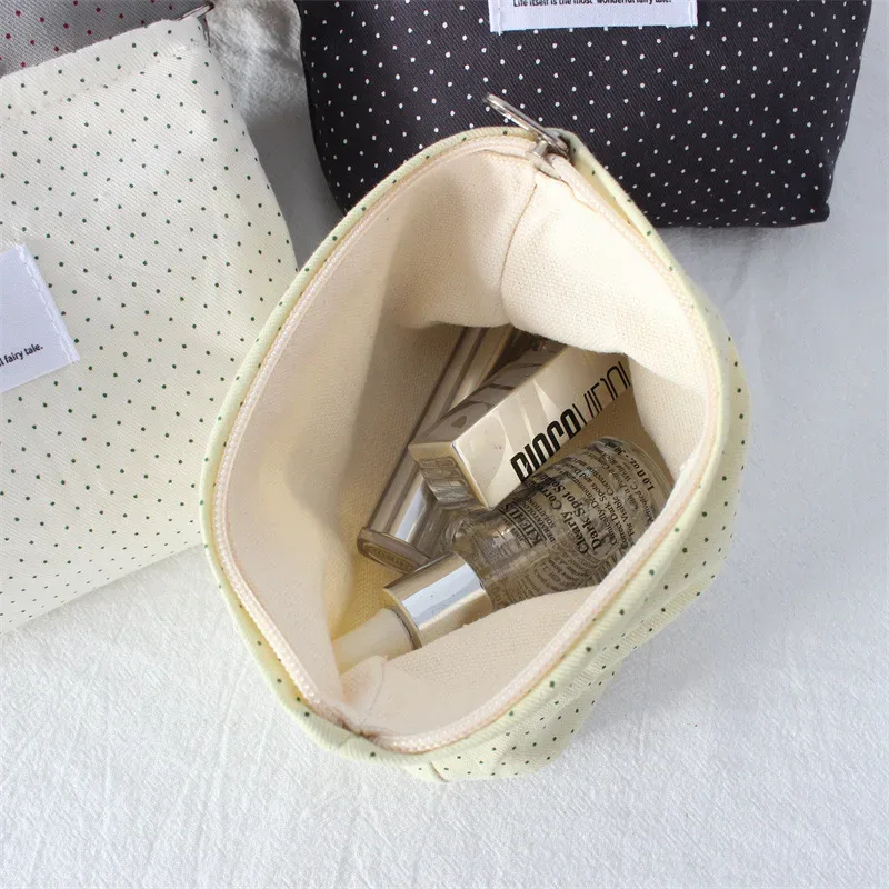 sac de maquillage coréen ins dot love pour rouge à lèvres, pochette pour femme, petits sacs à cosmétiques, sacs intérieurs, sacs de rangement de voyage, trousse de toilette