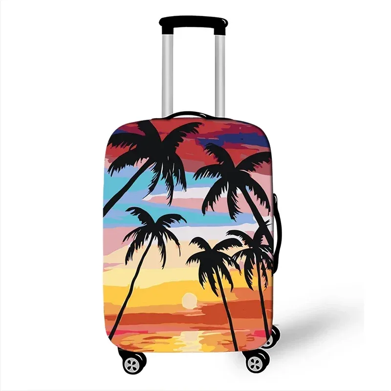 arbre hawaïen plage impression housse de bagage coucher de soleil noix de coco femmes hommes valise de voyage housses de protection horus boîtier de chariot couverture cadeau