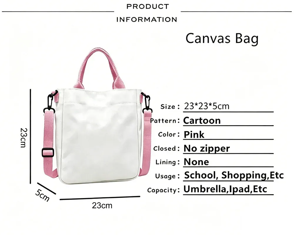 sac fourre-tout madoka magica en toile réutilisable, sac cabas, einkaufstasche femme