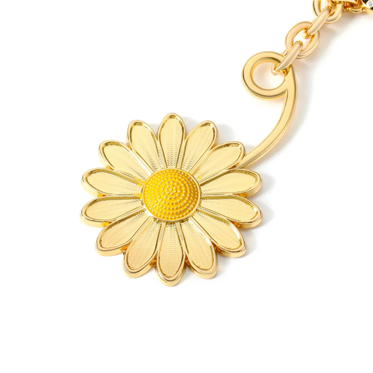 nouveau porte-clés mignon en alliage métallique, motif marguerites, abeilles et coléoptères, breloque de sac, pendentif pour femmes, accessoires pour voiture, sac à dos et portefeuille