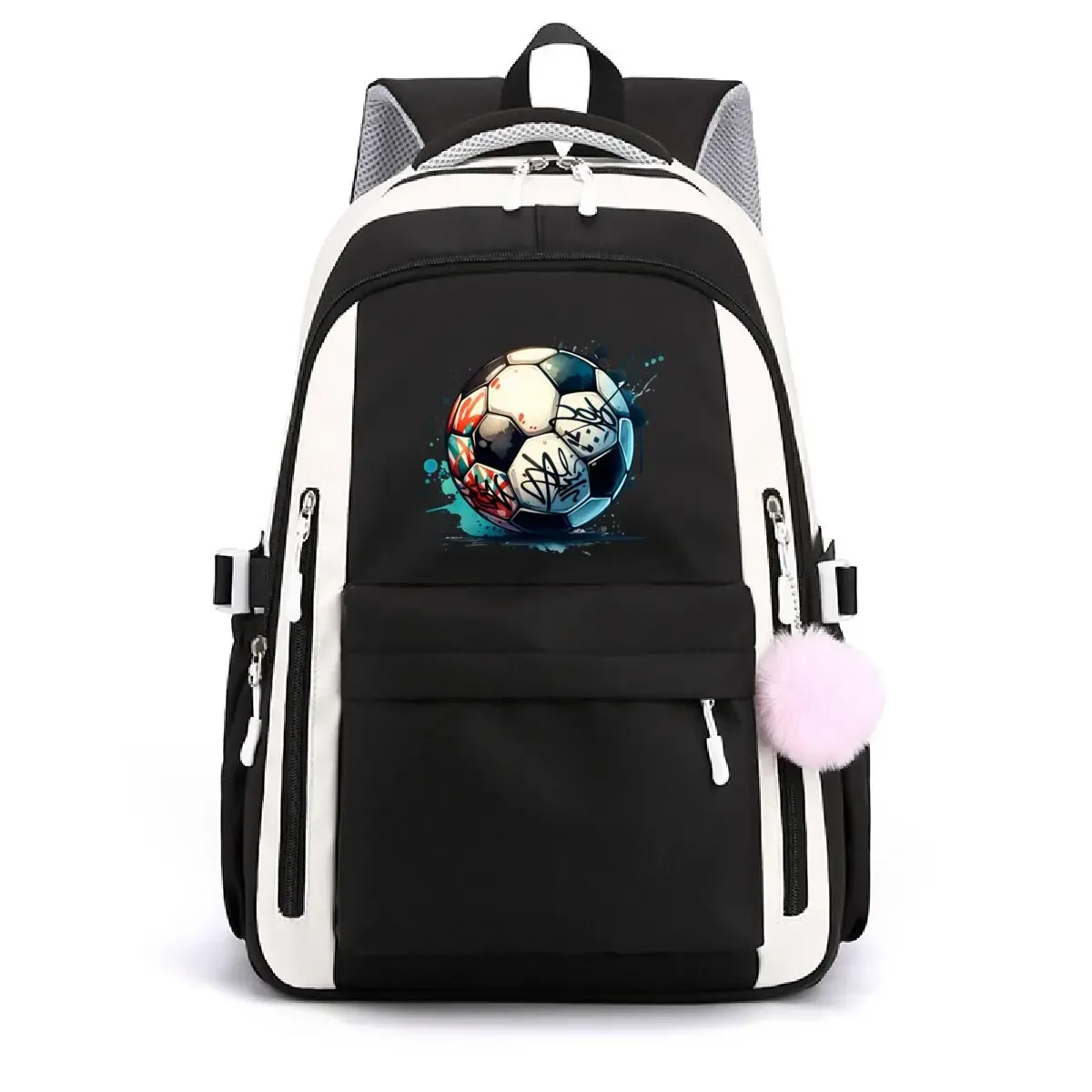sac à dos tendance imprimé ballon de football pour étudiants, sac à dos de voyage en plein air pour femmes et hommes, sac à dos pour ordinateur portable, sacs d'école décontractés pour adolescents