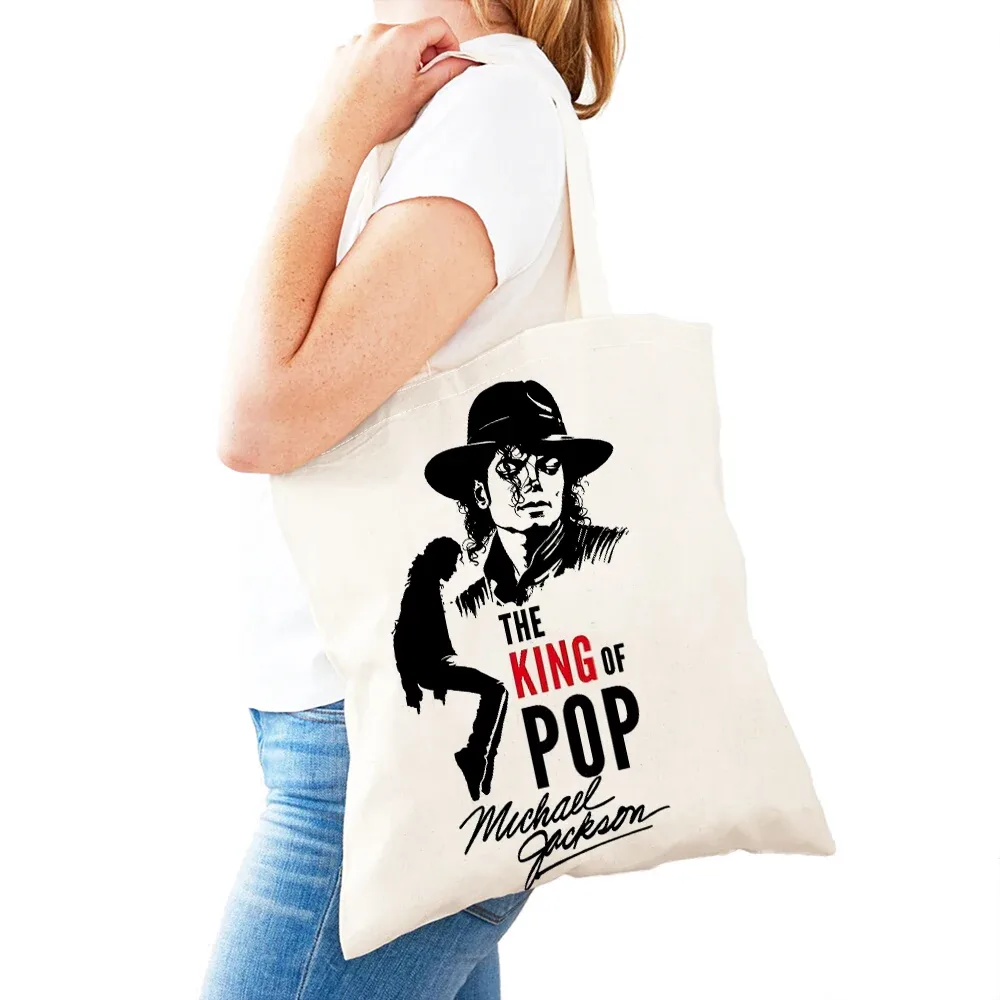 sacs à main michael jackson lady, double impression, super star, sac fourre-tout pour femme, léger, album, sac à main pour fille