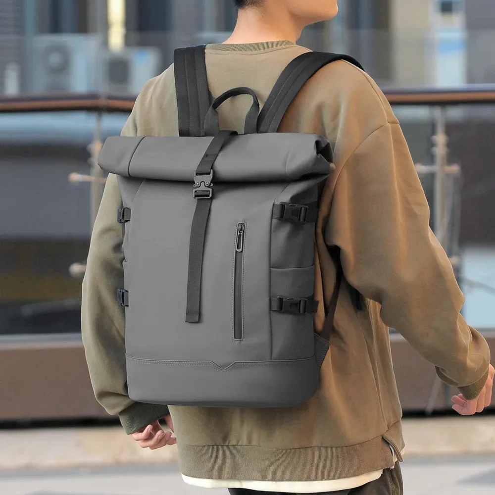 sac à dos d'extérieur imperméable et durable, haut en rouleau, à la mode, décontracté, pour randonnée, voyage, hommes et femmes, pour les déplacements quotidiens