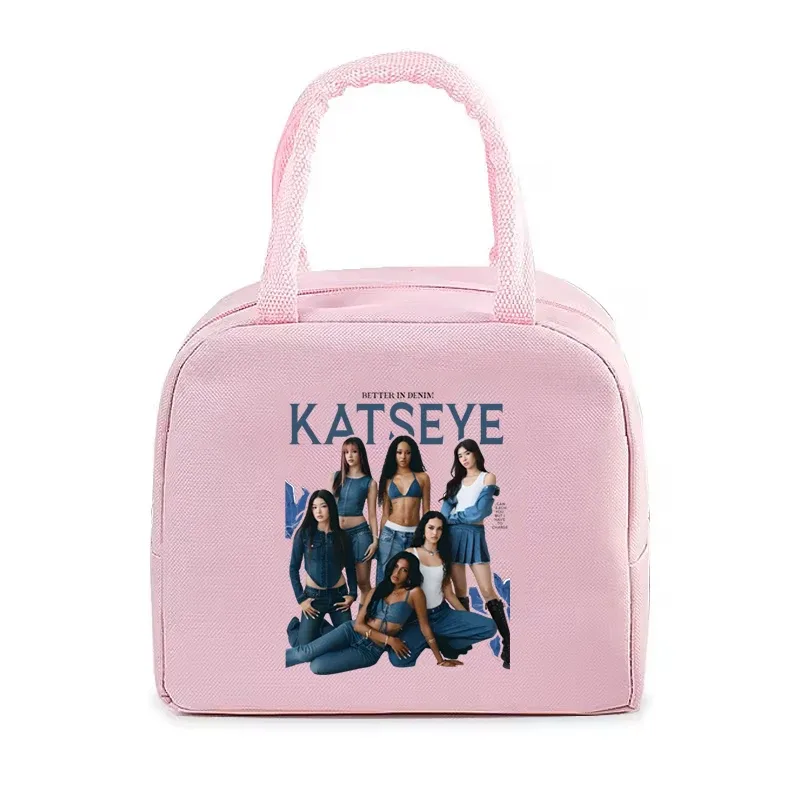 sac fourre-tout imprimé kpop katseye, boîte à lunch thermique, sac de rangement pour hommes, femmes, bureau, étudiants, sacs isothermes pour bento, sac à lunch pour enfants, cadeaux