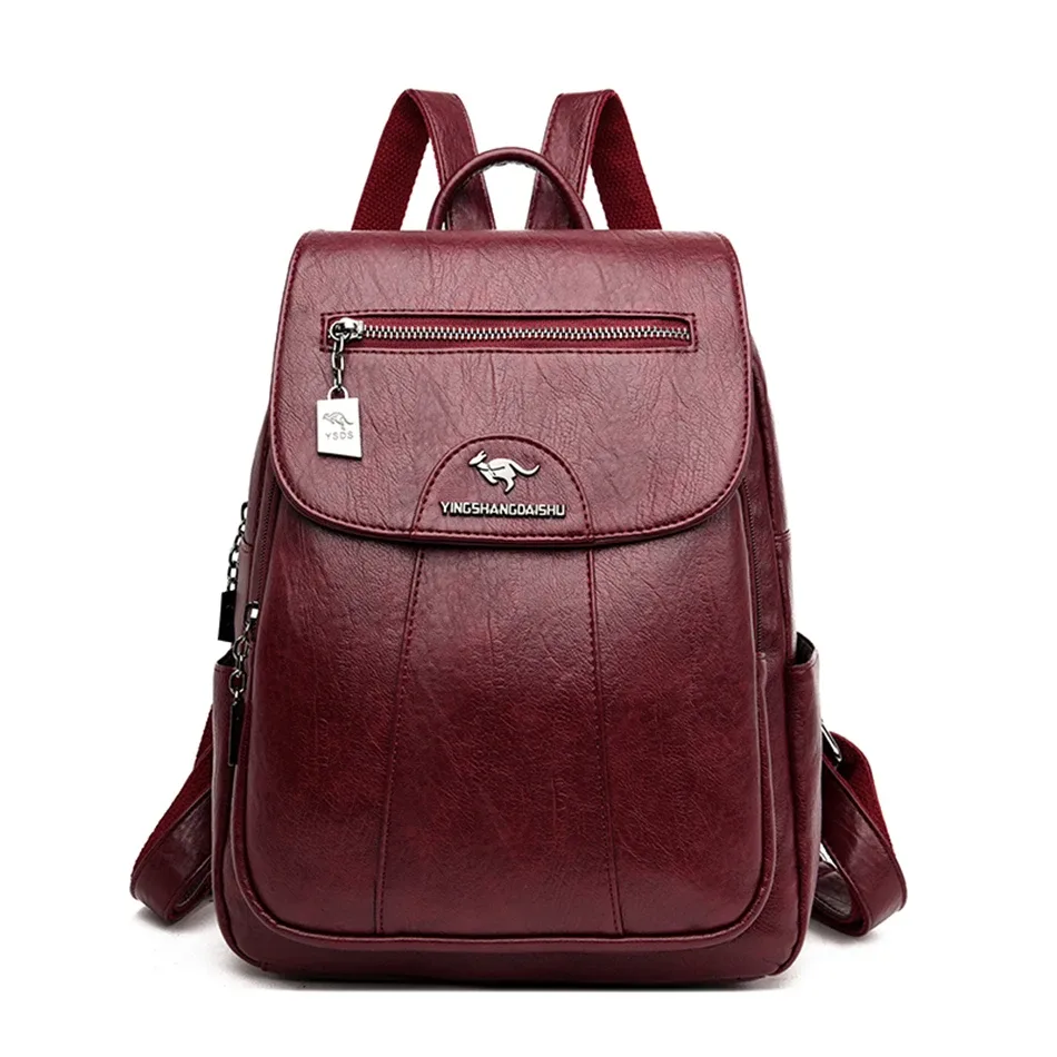 sac à dos en cuir souple pour femmes, de haute qualité, pour loisirs, voyage, grande capacité, sacs d'école pour adolescentes, noir, nouvelle collection 2022