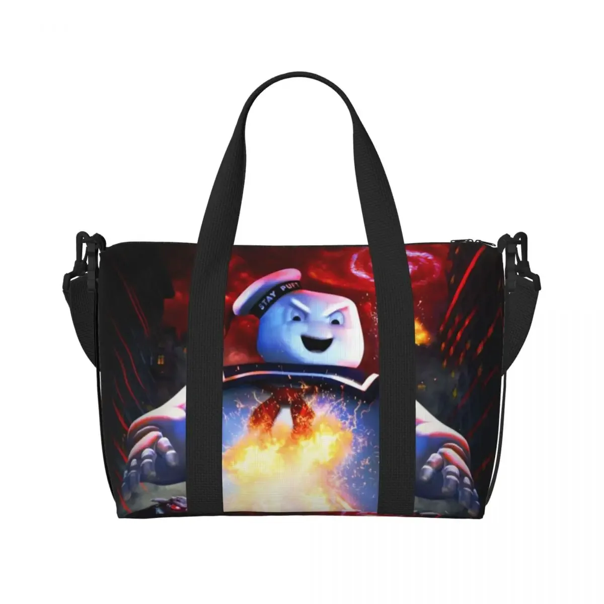 sac fourre-tout avec logo ghostbusters personnalisé pour femme, grande capacité, dessin animé, film de comédie, salle de sport, plage, sacs de voyage