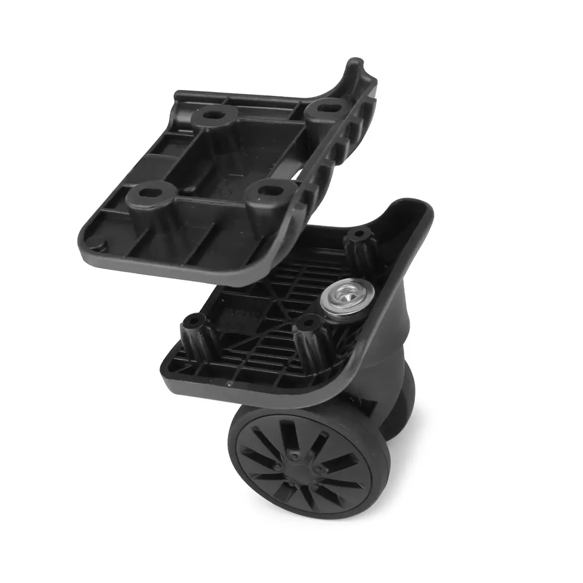 guguluza 1 paire de roues de rechange pour valise avec 4 trous de fixation, roulettes de chariot double rangée 360° ° kit de réparation de spinner