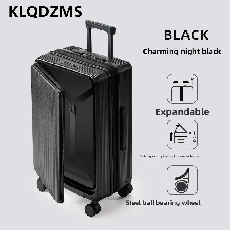 klqdzms bagage extensible abs + pc valise d'embarquement 20 "22" 24 "26" 28 pouces bagage de grande capacité valise de voyage à main pour femme