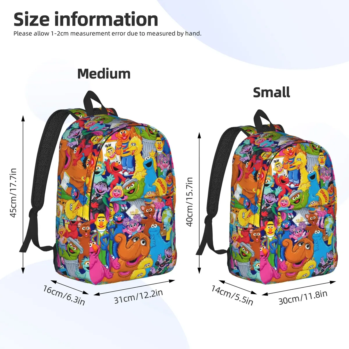 sesames streets cool backpack sports student hiking travel elmo friends daypack pour hommes et femmes, sac à bandoulière pour ordinateur portable