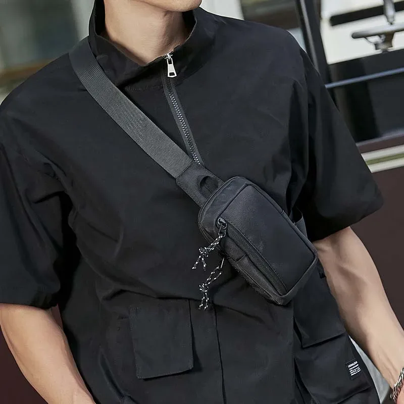 chimbrand-sac à bandoulière alertes onale pour homme, tendance de la rue japonaise, mini sac de poitrine de sport, initié simple
