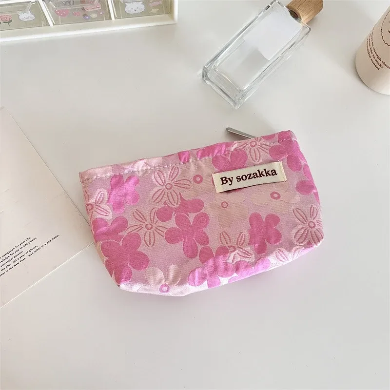 trousse de maquillage à fermeture éclair pour femmes, nouveaux sacs à cosmétiques, organiseurs, instituts floraux, stockage de poudres, trousse de maquillage, voyage