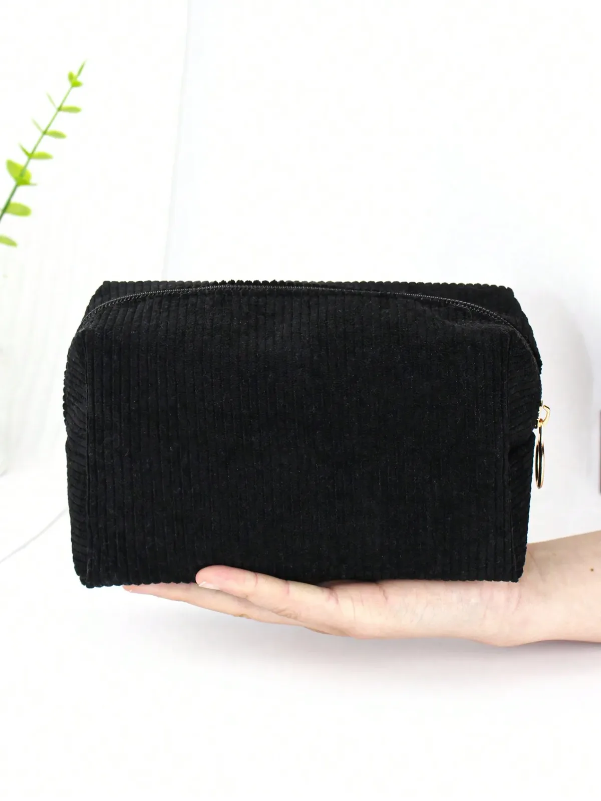 nouveau sac de maquillage octogonal en velours côtelé pour femmes, sac de rangement portable de grande capacité, trousse de toilette de voyage ms04
