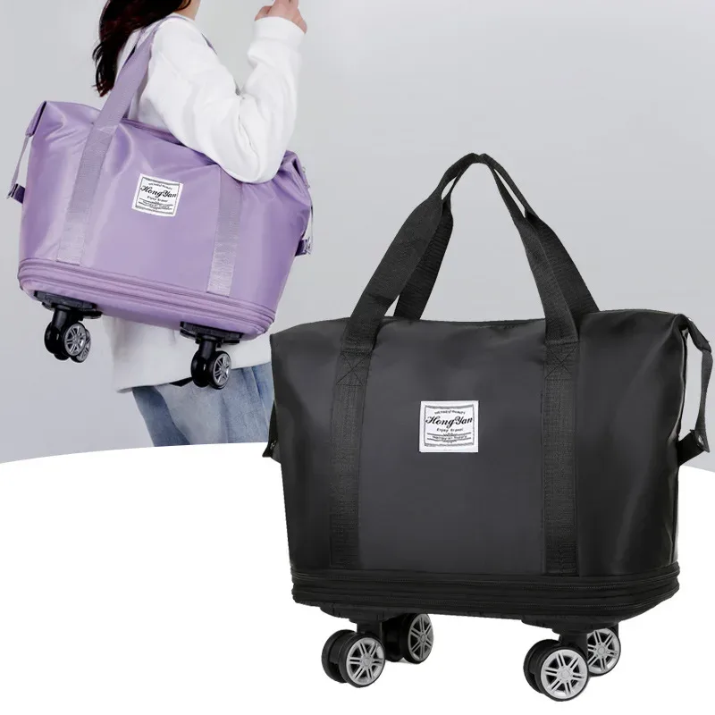 sac voyage bagage roulettes oxford université toupie poignée sup lat front blanche unisexe grande capacité séparation humide sèche