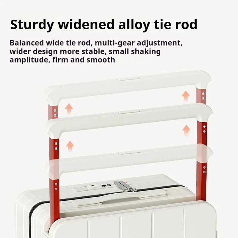 valise bagage roulettes abs blanc vert motif lignes horizontales poignée télescopique compartiment avant roues toupie usage voyage affaires