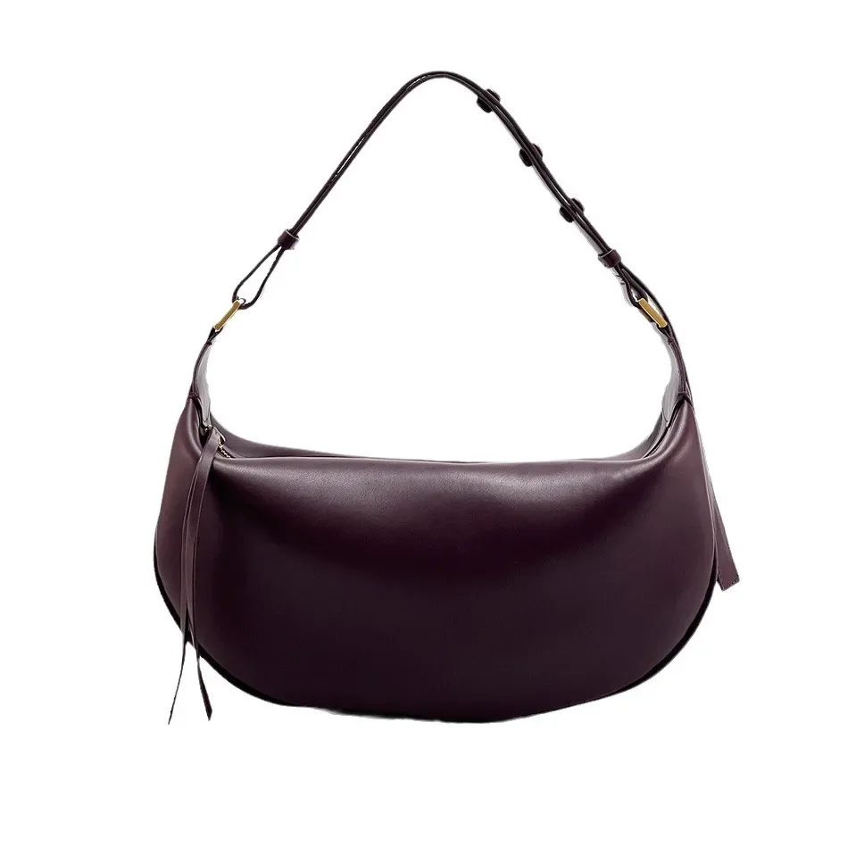 sac à bandoulière en forme de croissant pour femme, grande capacité, sacs à bandoulière en cuir pu tendance, sac à main à la mode