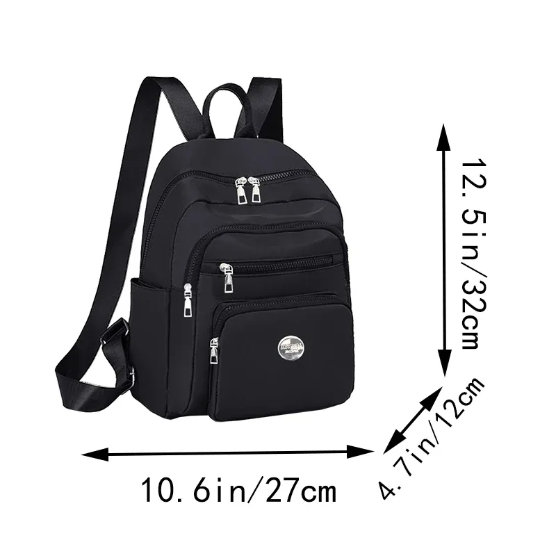 petit sac à dos noir et marron à motif quadrillé classique, plusieurs poches zippées, sac à dos décontracté et tendance, peut contenir un téléphone, des cosmétiques et des essentiels