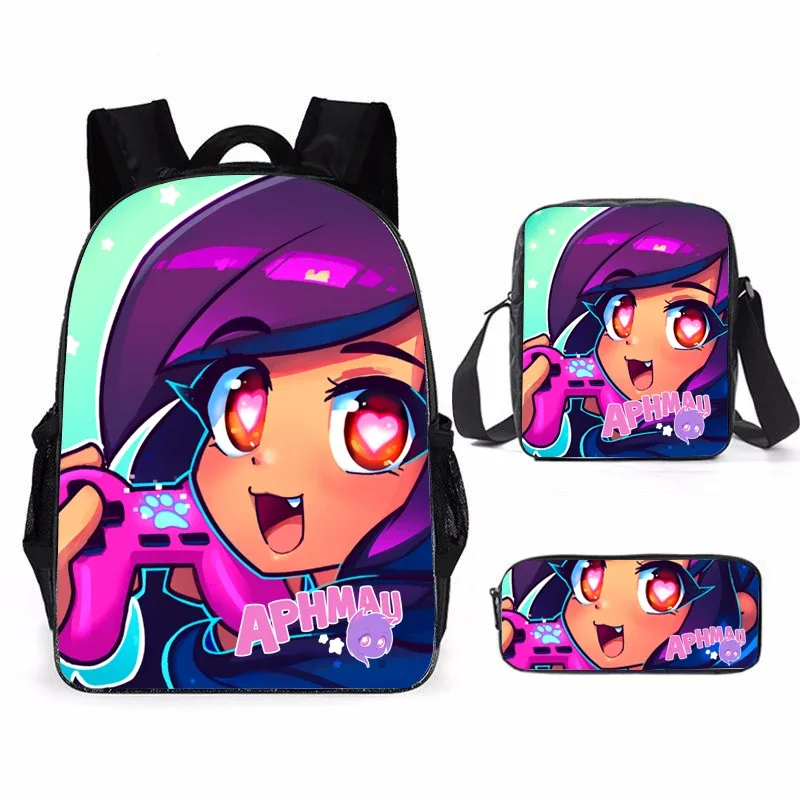 sacoche nylon personnage féminin dessin animé sac dos cadre externe fermeture éclair compartiment intérieur usage étudiant voyage