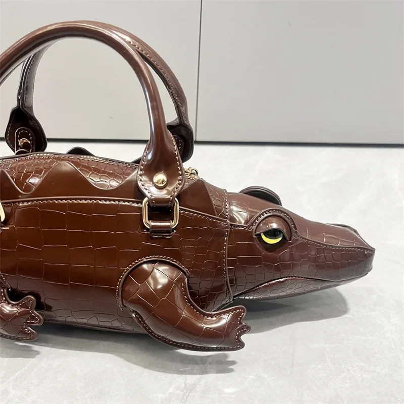 nouveau sac à main tendance en forme de crocodile pour femmes, sac fourre-tout de créateur à la mode européenne et américaine, sac à bandoulière décontracté pour femme