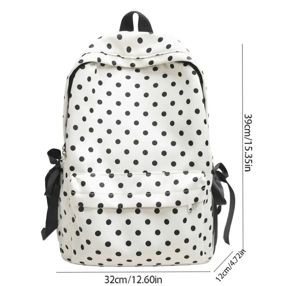sac à dos y2k à pois avec nœud, design minimaliste, sac à dos léger et durable pour étudiants, idéal pour le quotidien