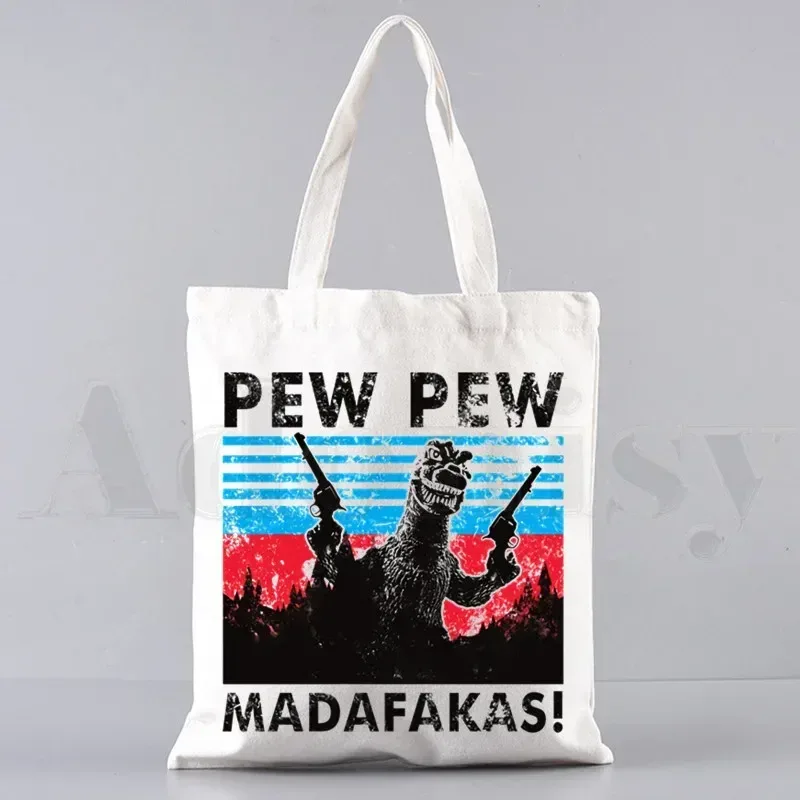 pew pew madafakas sac fourre-tout unisexe sacs en toile sacs à provisions imprimé sac à bandoulière décontracté pliable