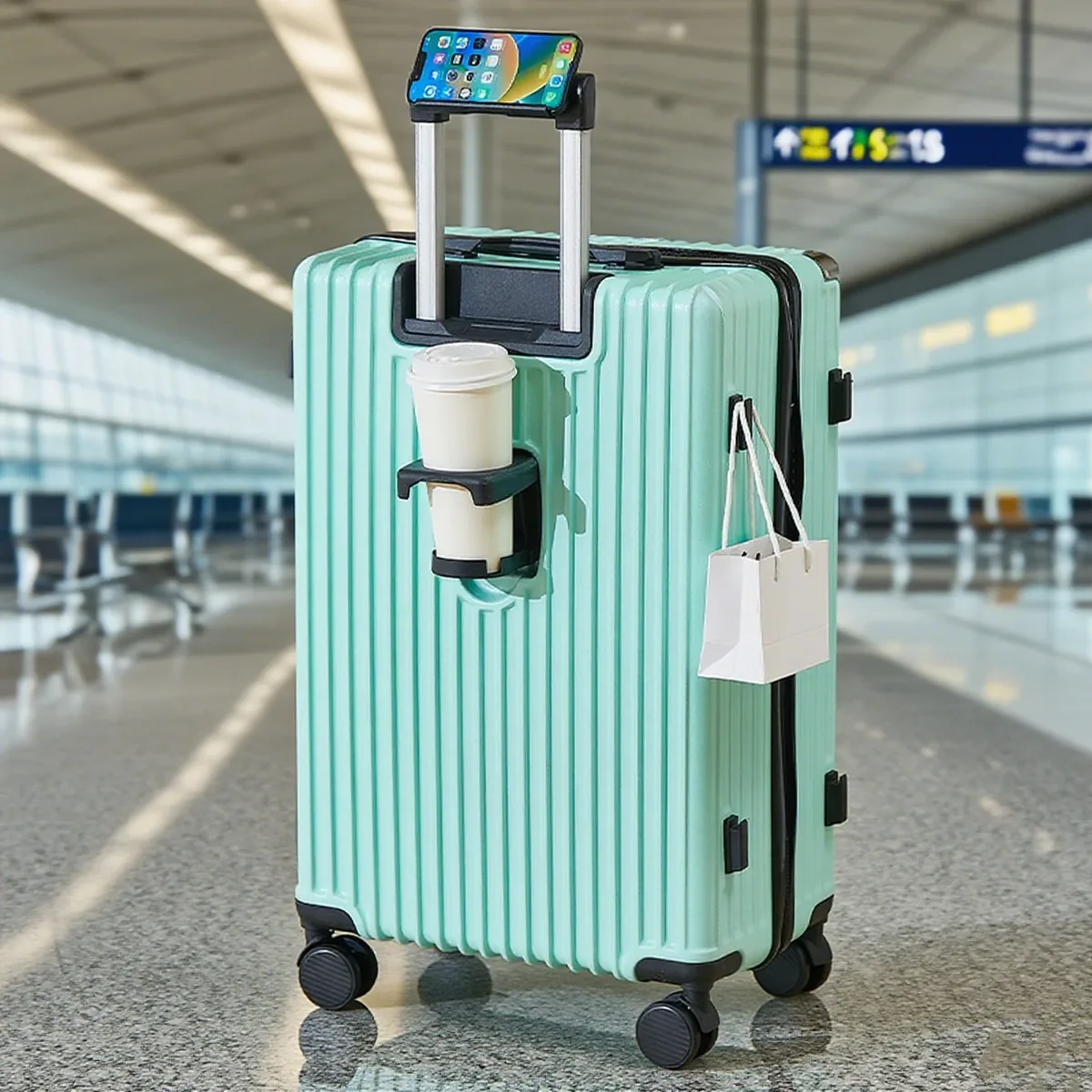 valise abs ligne dorée motif brillant bleu noir beige marron roulette toupie voyage grande capacité