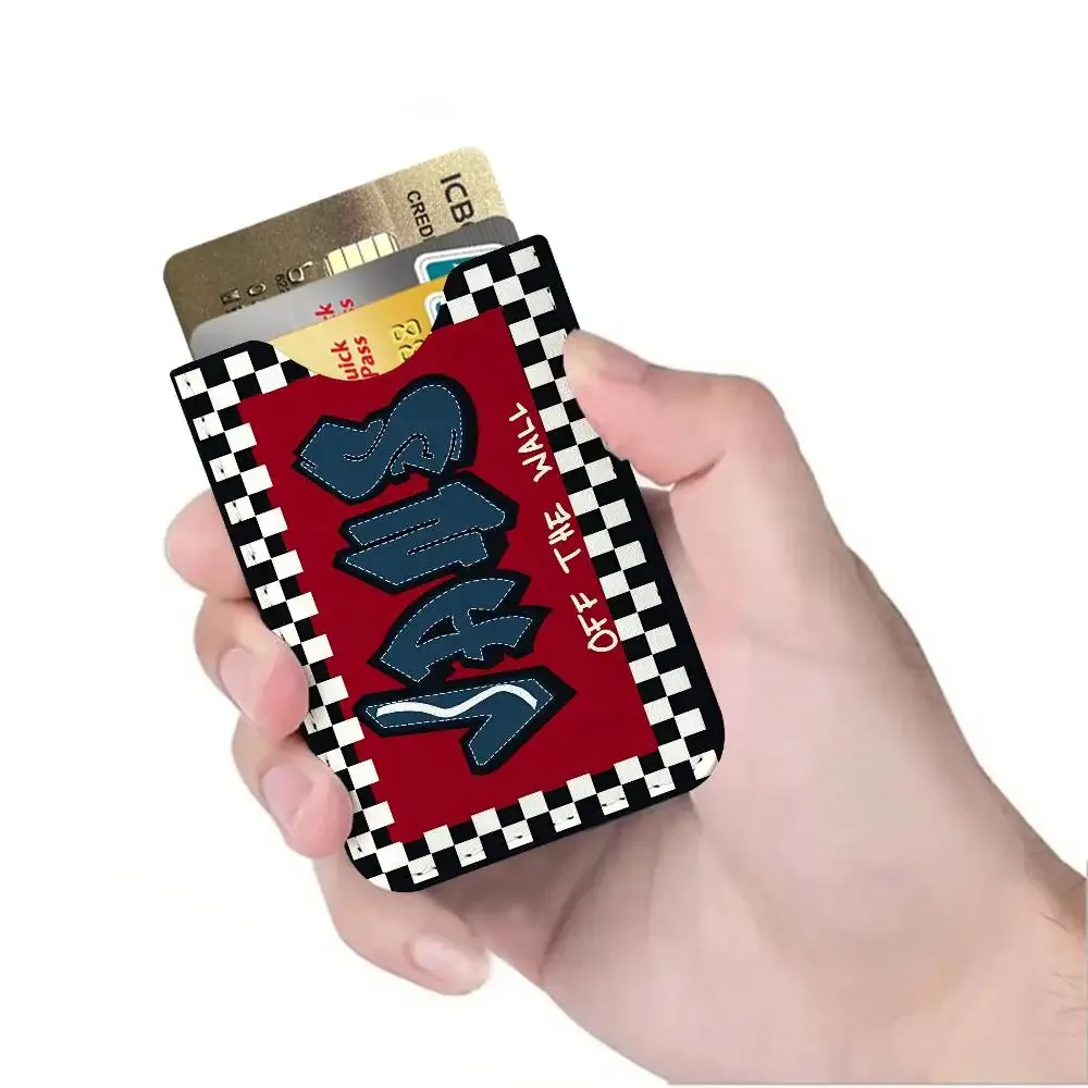 porte-cartes en cuir pu v-vans ultra fin, organisateur de cartes de crédit et d'identité, porte-cartes de visite léger