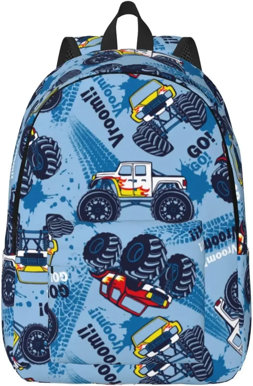 sac à dos en toile de dessin animé léger pour hommes et femmes, sac de voyage décontracté, sac à dos extérieur, sac à dos pour ordinateur portable, camion