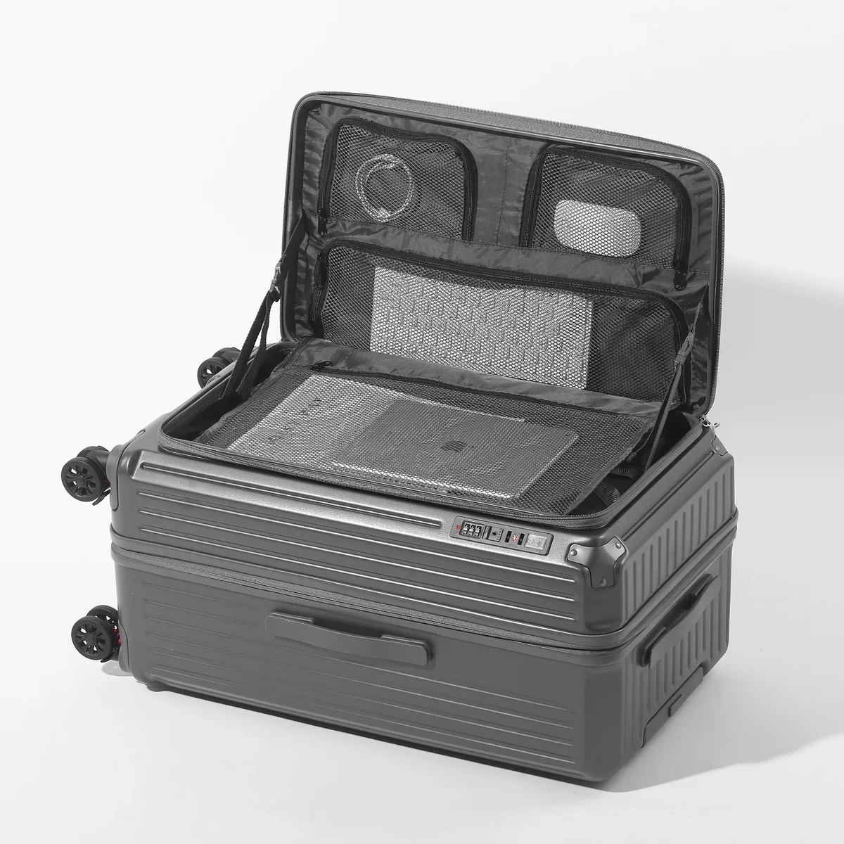  valise extensible de grande capacité avec serrure tsa, ouverture latérale, bagage à roulettes, coque rigide en pc, 20 pouces, bagage cabine pour voyage.