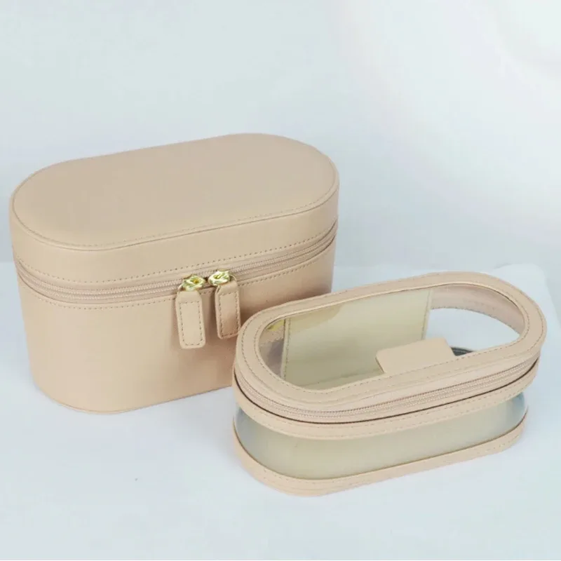 trousse de maquillage multifonctionnelle portable de voyage, sac à cosmétiques transparent de grande capacité avec petit sac