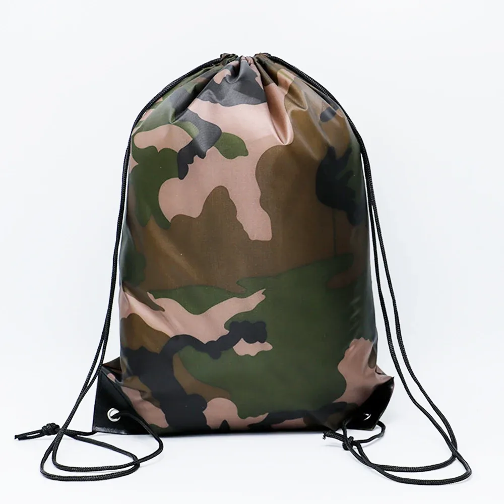 sac de voyage léger pour chaussures et vêtements, sac à dos de rangement épais, sac à cordon camouflage, sac oxford, sac de sport portable