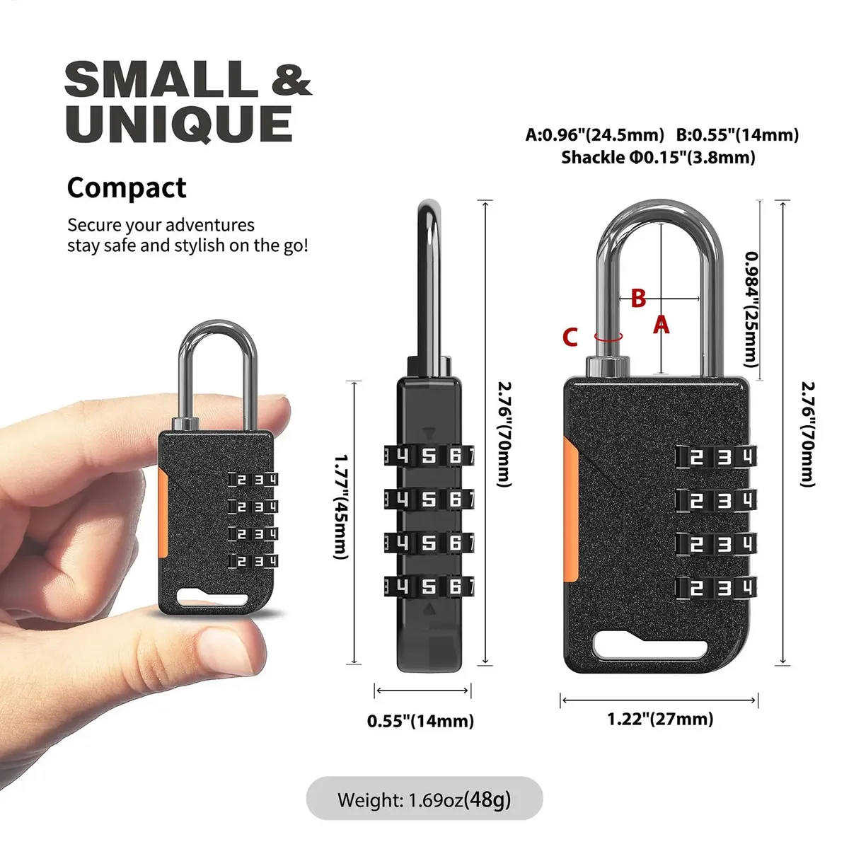 cadenas combiné métallique noir gris vert robuste zinc étanche usage extérieur voyages sports cadeaux sécurité travail enfant adulte