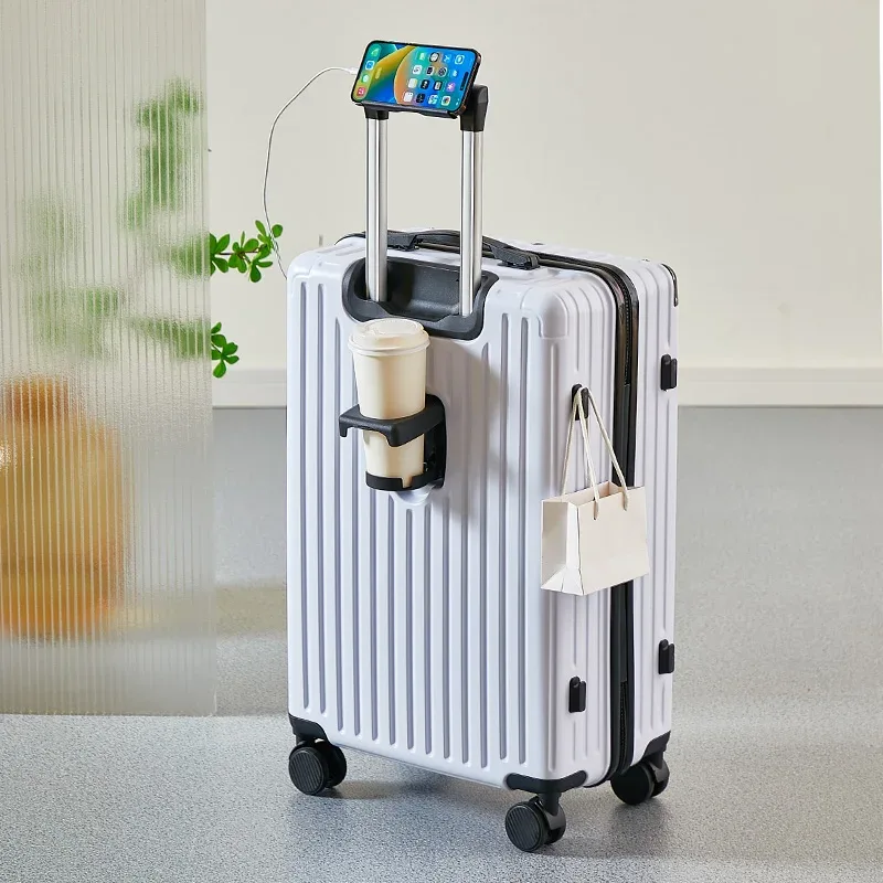 valise abs ligne dorée motif brillant bleu noir beige marron roulette toupie voyage grande capacité