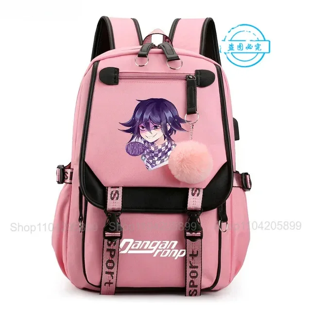 sac à dos danganronpa anime mochila, sac d'école pour étudiants, sac de voyage avec port usb, sacoche décontractée pour ordinateur portable, grand sac messager, cadeau
