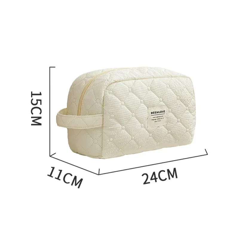 trousse de maquillage matelassurera en coton pour femme, grands sacs à fleurs, poudres cosmétiques mignonnes, sac de rangement d'articles de toilette de voyage