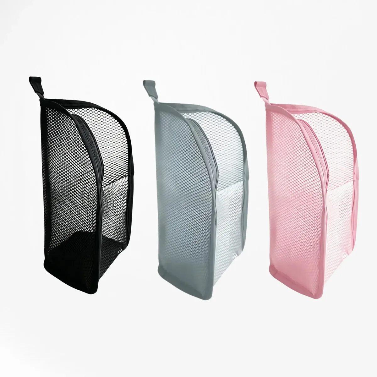 trousse de toilette portable en maille, organisateur de voyage suspendu léger et pliable transparent pour brosse à dents et articles de voyage