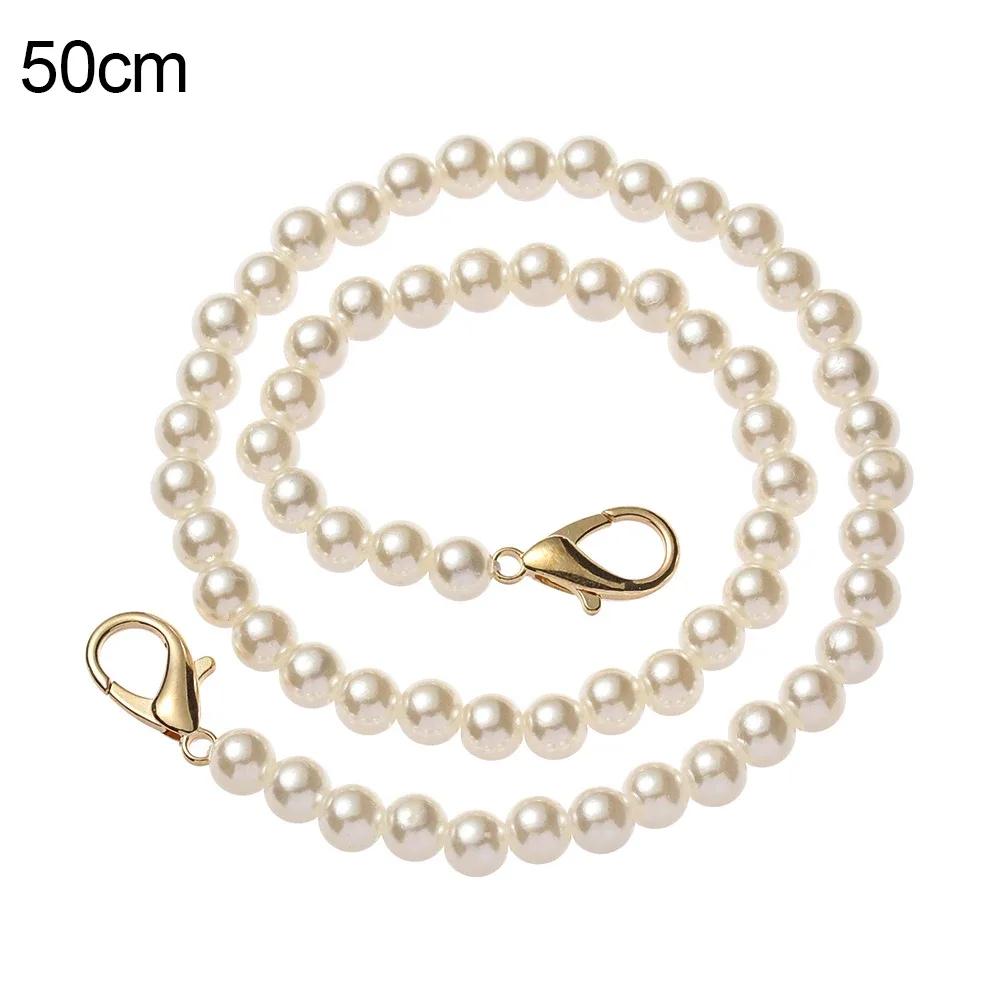 chaîne sac perle imitation blanc ornement mode remplacement personnalisable accessoire voyage finition élégante multiples tailles disponibles
