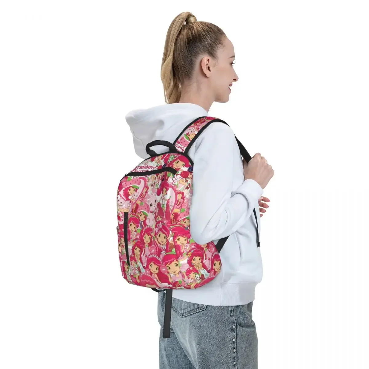 sac à dos d'étudiant like strawberry shortcake, sac d'école, sac à dos de randonnée, sac de voyage pour hommes et femmes, sac à dos tendance, sacs à bandoulière